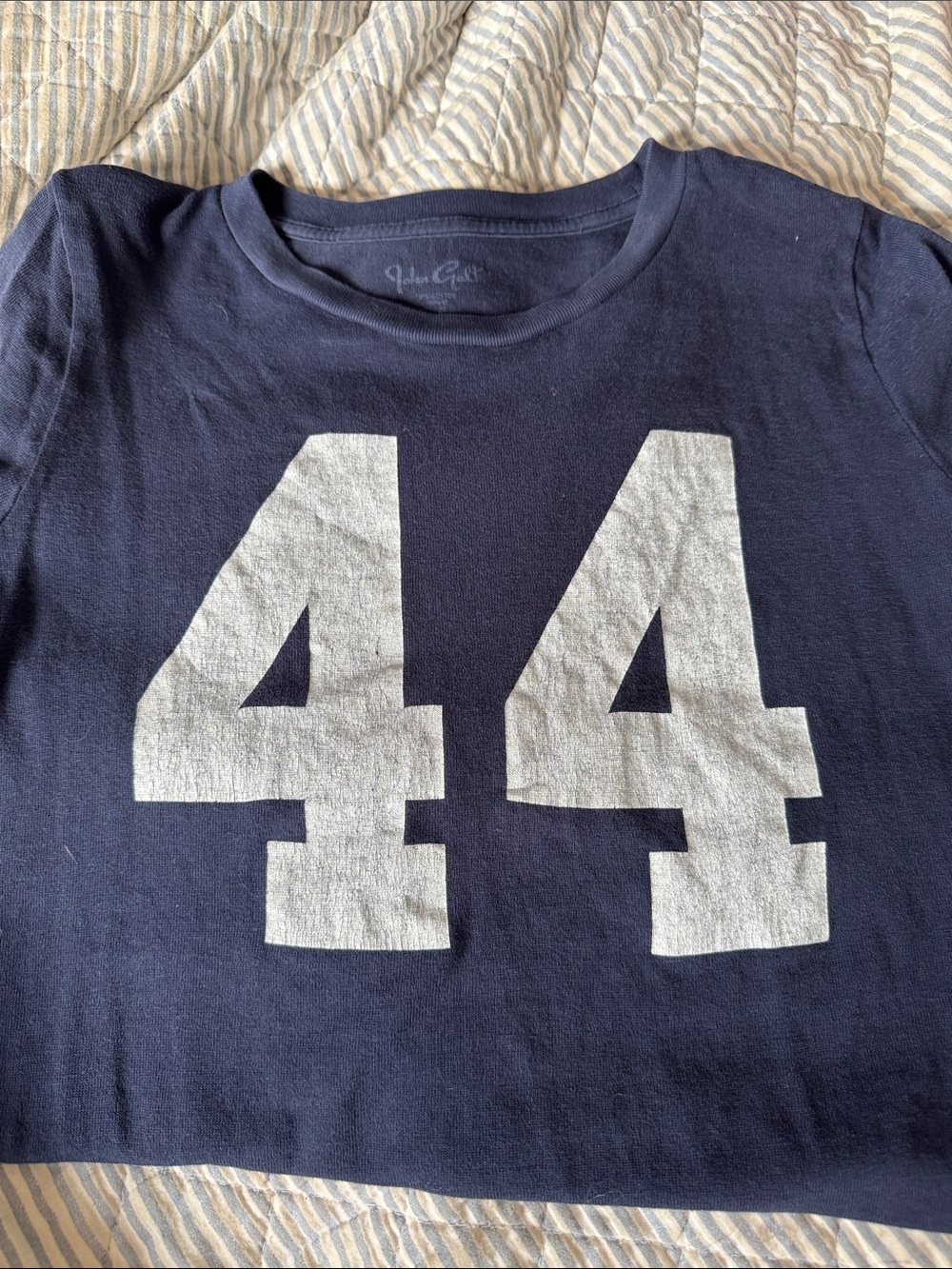 Brandy Melville Navy Tee with White 44 Graphic